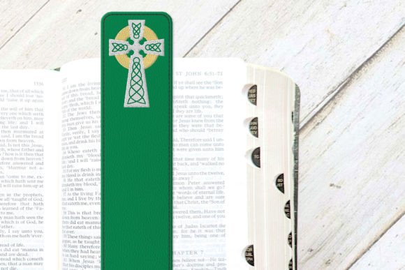 Celtic Cross Bookmark ITH Applique
