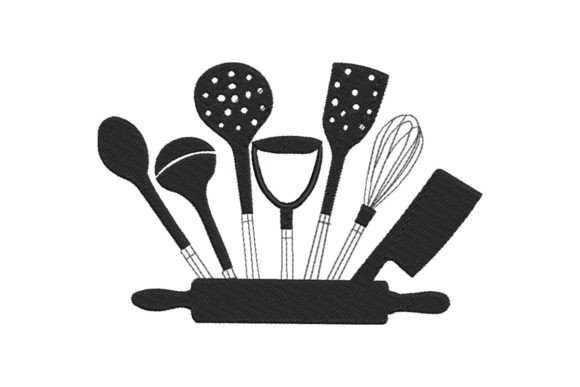 Cooking Utensils Embroidery Design