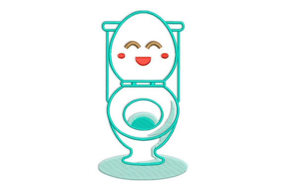 Cute Toilet Bowl: A Whimsical Embroidery Design Worth Personalizing