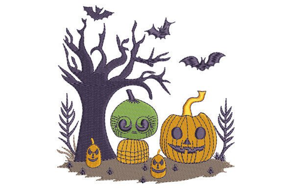 Halloween Pumpkin and Tree
