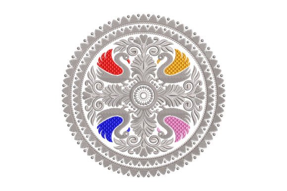 Peacock Mandala: Elegant Seasonal Embroidery