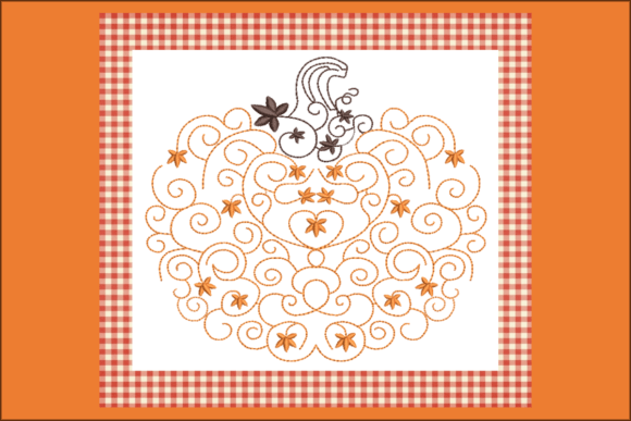 Pumpkin Scroll-B: A Festive, Flexible Thanksgiving Embroidery Staple