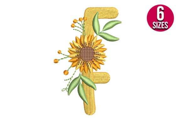 Sunflower Alphabet Letter F
